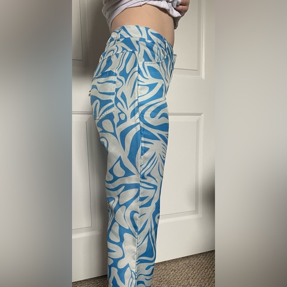 Funky blue and white jean like pants - Picture 3 of 3